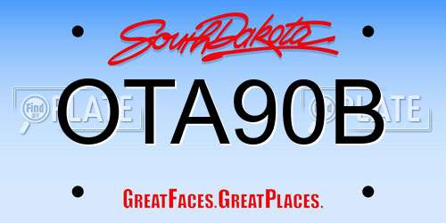 OTA90B South Dakota License Plate