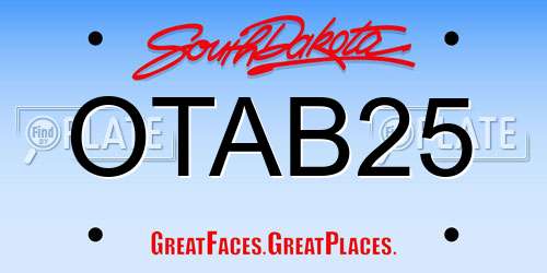 OTAB25 South Dakota License Plate