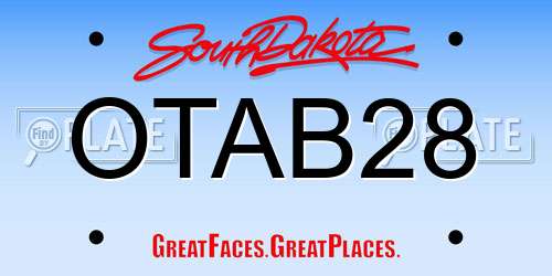 OTAB28 South Dakota License Plate