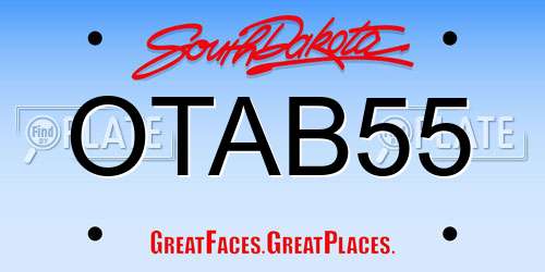 OTAB55 South Dakota License Plate