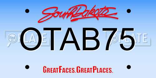 OTAB75 South Dakota License Plate