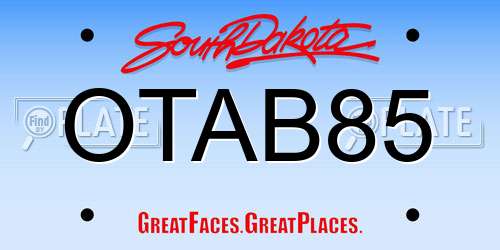 OTAB85 South Dakota License Plate