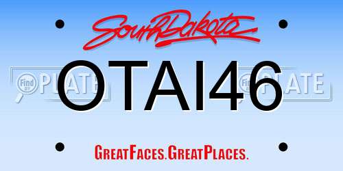 OTAI46 South Dakota License Plate