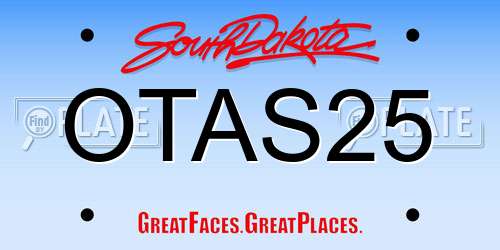 OTAS25 South Dakota License Plate