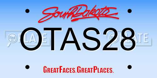OTAS28 South Dakota License Plate