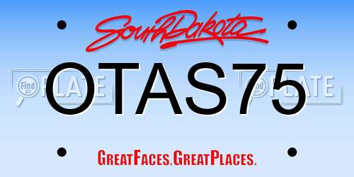 OTAS75 South Dakota License Plate