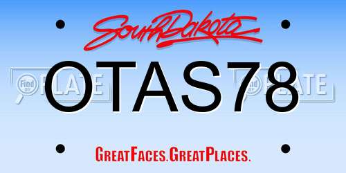 OTAS78 South Dakota License Plate