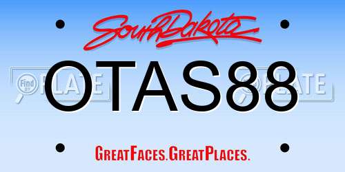 OTAS88 South Dakota License Plate