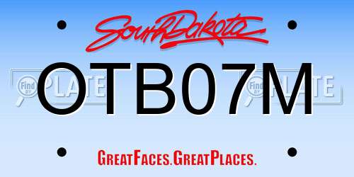 OTB07M South Dakota License Plate