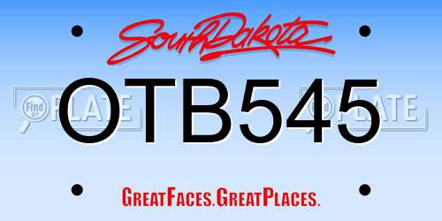 OTB545 South Dakota License Plate