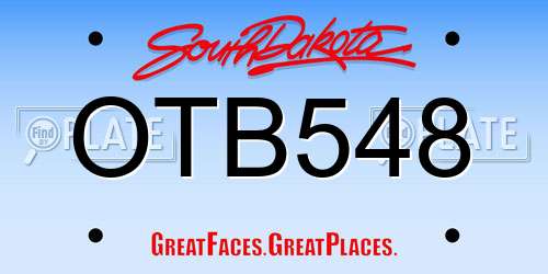 OTB548 South Dakota License Plate