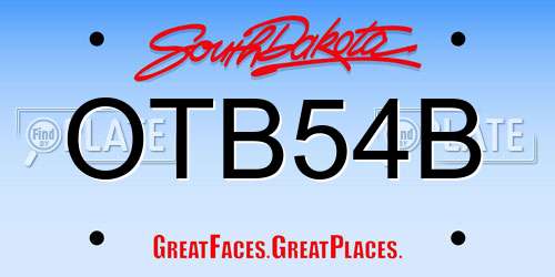 OTB54B South Dakota License Plate