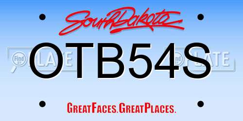 OTB54S South Dakota License Plate