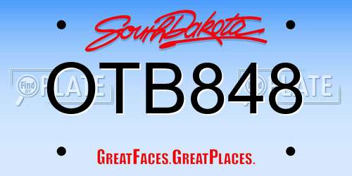 OTB848 South Dakota License Plate