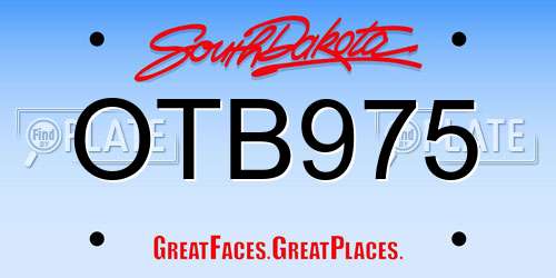 OTB975 South Dakota License Plate