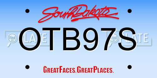 OTB97S South Dakota License Plate