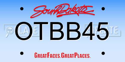 OTBB45 South Dakota License Plate