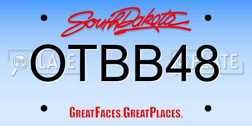 OTBB48 South Dakota License Plate