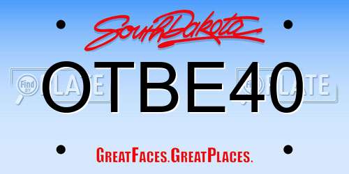 OTBE40 South Dakota License Plate