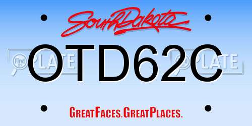 OTD62C South Dakota License Plate