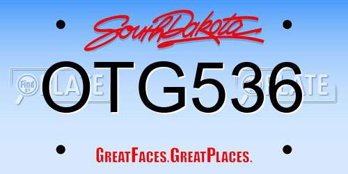 OTG536 South Dakota License Plate