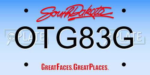 OTG83G South Dakota License Plate