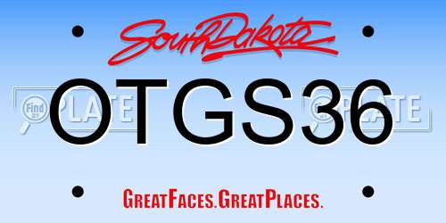 OTGS36 South Dakota License Plate