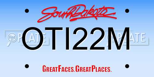 OTI22M South Dakota License Plate