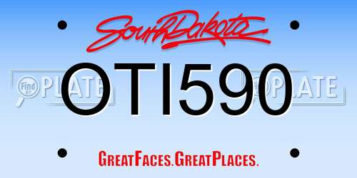 OTI590 South Dakota License Plate