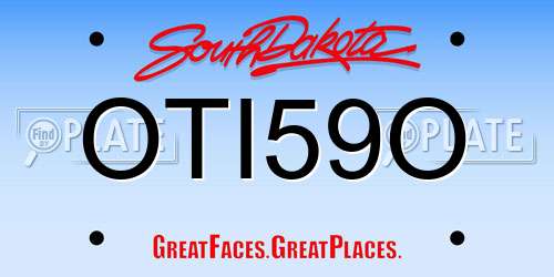 OTI59O South Dakota License Plate