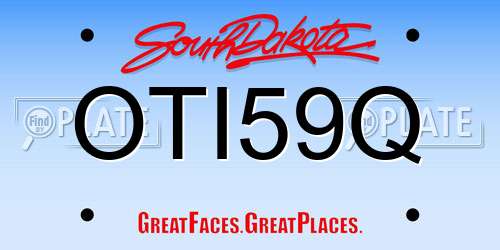 OTI59Q South Dakota License Plate
