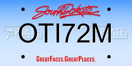 OTI72M South Dakota License Plate