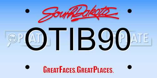 OTIB90 South Dakota License Plate