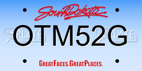 OTM52G South Dakota License Plate