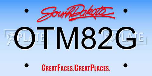 OTM82G South Dakota License Plate