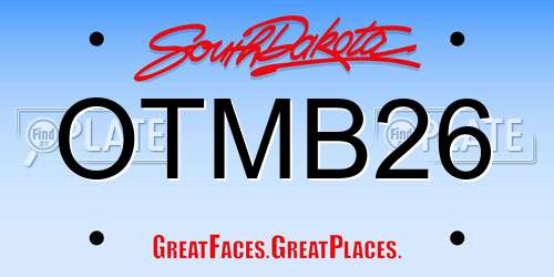 OTMB26 South Dakota License Plate
