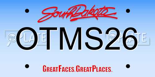 OTMS26 South Dakota License Plate