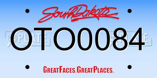 OTO0084 South Dakota License Plate