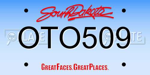 OTO509 South Dakota License Plate