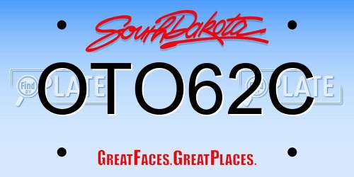 OTO62C South Dakota License Plate