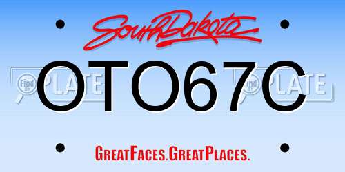 OTO67C South Dakota License Plate