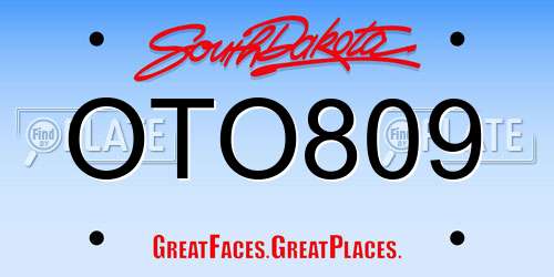 OTO809 South Dakota License Plate