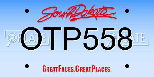OTP558 South Dakota License Plate