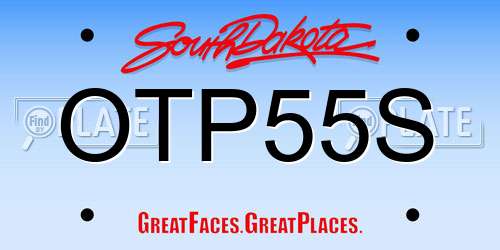 OTP55S South Dakota License Plate