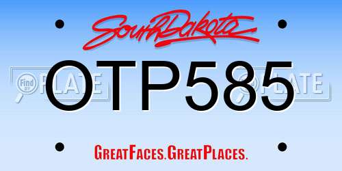 OTP585 South Dakota License Plate