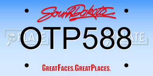 OTP588 South Dakota License Plate