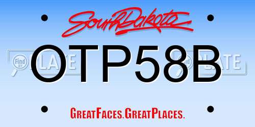 OTP58B South Dakota License Plate