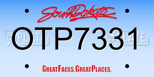 OTP7331 South Dakota License Plate