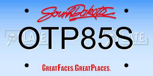 OTP85S South Dakota License Plate