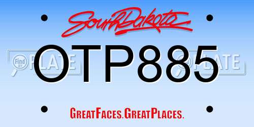 OTP885 South Dakota License Plate